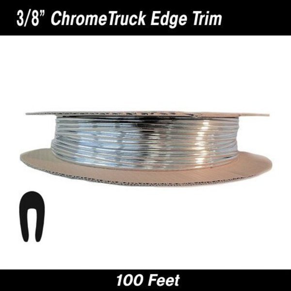 Cowles Products PROTEKTOTRIM DOOR EDGE GUARDS, TRUCK U, 100FT REEL, CHROME 39-400